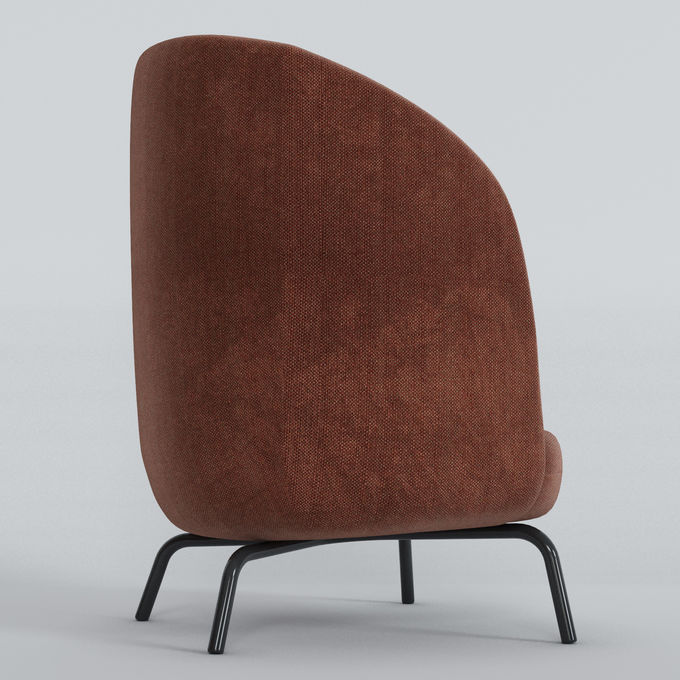 Fabric + Wood Plushalle Easy Nest Chair Hotel Interior Decor 1