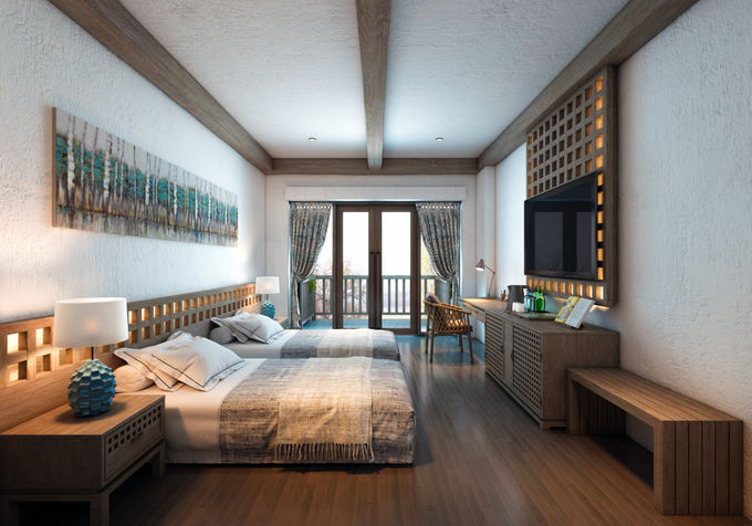 Commercial Luxury Hotel Suite Wooden Bedroom Furniture Set Custom 0