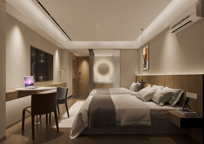 International Hotel Bedroom Furniture Wood Finish Customization Project 1