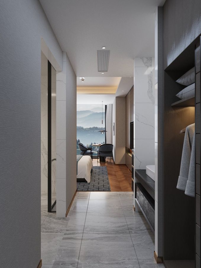 Stain Resistant Hotel King Guest Room Furniture Custom Fully Furnished 6