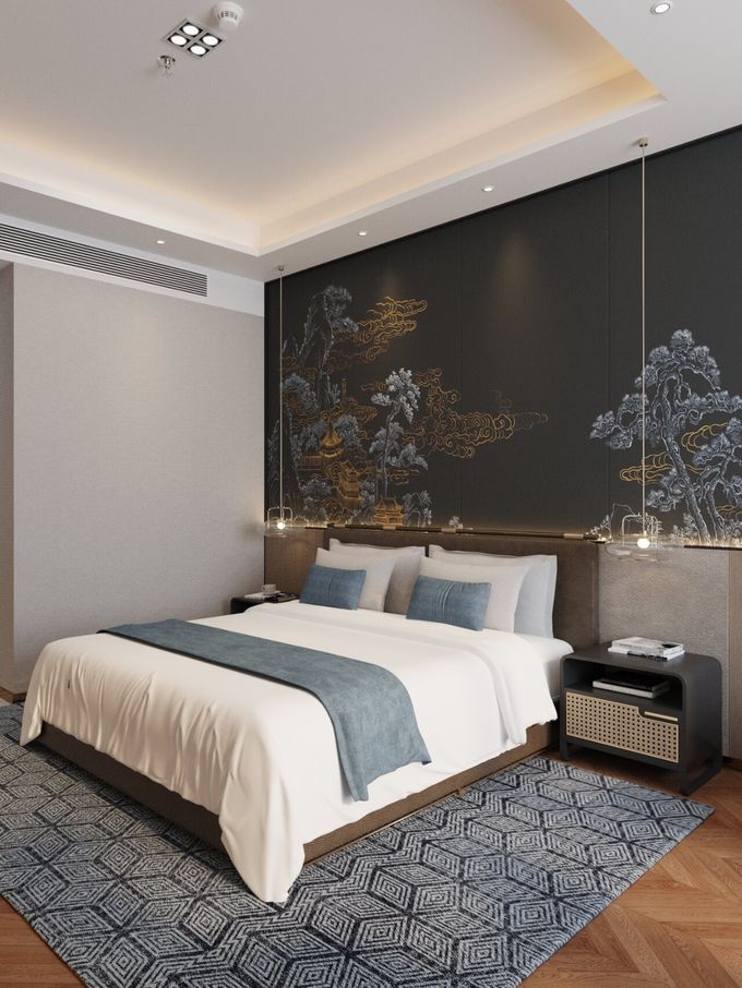 Stain Resistant Hotel King Guest Room Furniture Custom Fully Furnished 2