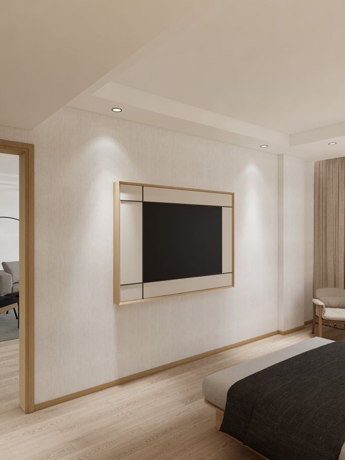 High Grade Hotel Bedroom Furniture Artificial Leather Eco - Friendly Panel 4