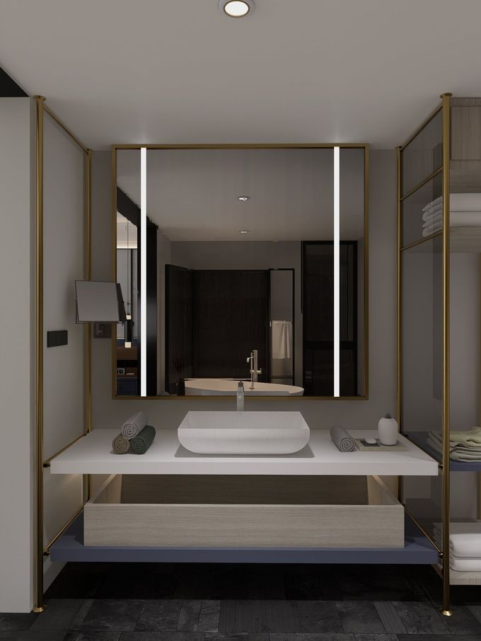 Custom Walnut Wood Finish Hotel Bedroom Furniture King Guest Room Layout Full Set 8