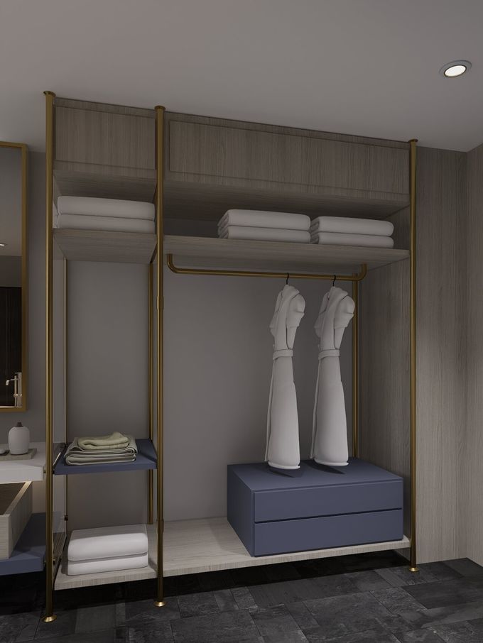 Custom Walnut Wood Finish Hotel Bedroom Furniture King Guest Room Layout Full Set 4