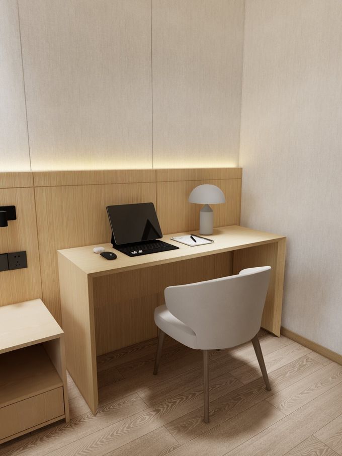 High Grade Hotel Bedroom Furniture Artificial Leather Eco - Friendly Panel 7