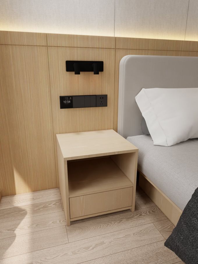 High Grade Hotel Bedroom Furniture Artificial Leather Eco - Friendly Panel 6