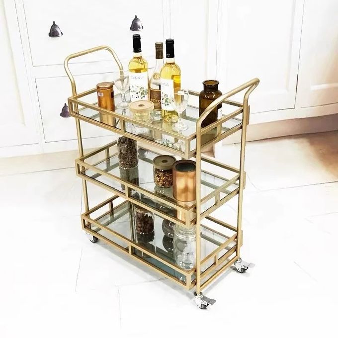 Nordic Gold Dining Car Hotel Restaurant Mobile Trolley Bar Club Fruit Beverage Cart 4