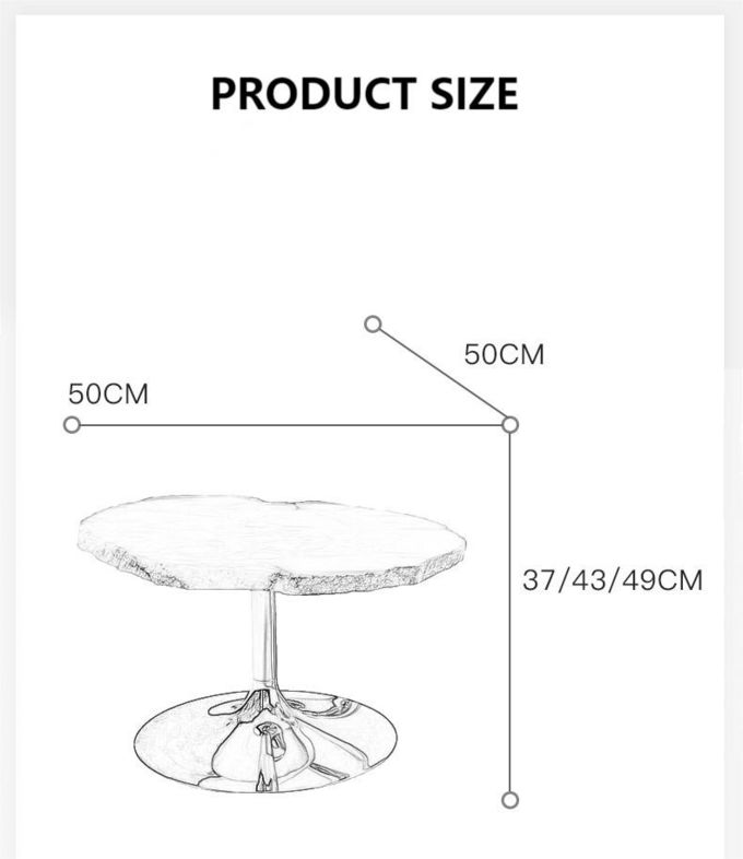 SUS 304 Irregular Shaped Snowstone Coffee Table Set High End Metal Mirror Base 9