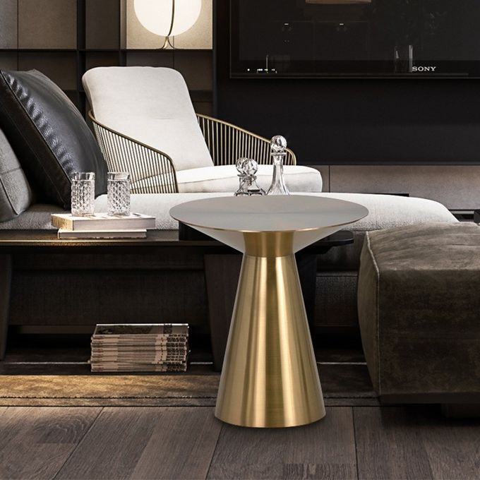 Luxury Sofa Side Table Sideboard Metal Round Corner Table Modern Small 3