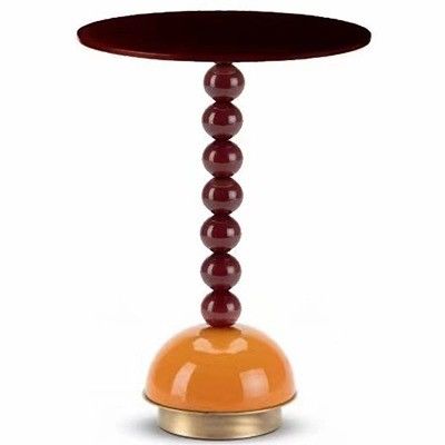 Fiberglass Painted Base Hotel Coffee Table Round Metal Corner Couch Side Table 3