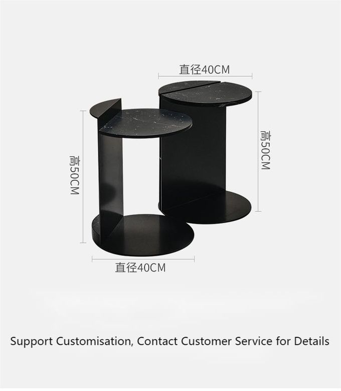 Antioxidant Hotel Coffee Table Iron With Wooden Top Side Table Rock Plate C Type Couch Side Table 6