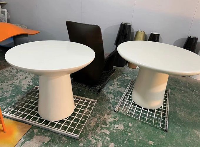 Art Elephant Legs Hotel Coffee Table Fiberglass Simple Round Dining Table Chairs Set 4
