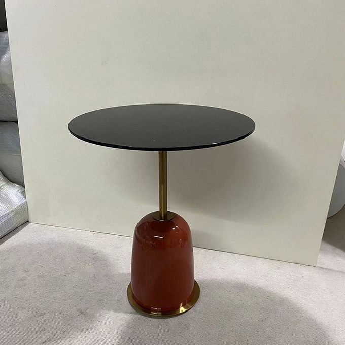 Fiberglass Painted Base Hotel Coffee Table Round Metal Corner Couch Side Table 9