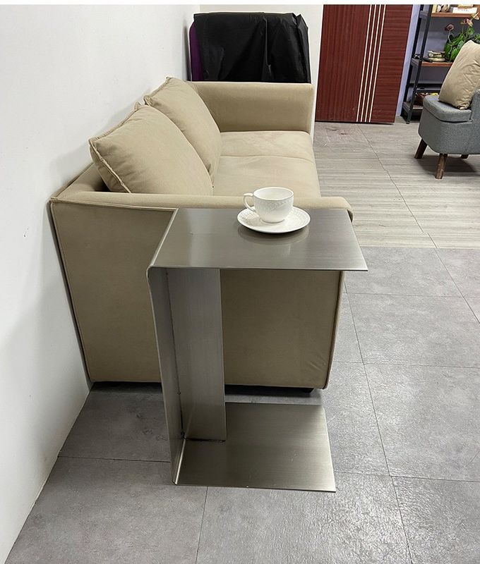 Stainless Steel C Type Couch Side Table Card Table Removable Desk Side Table 4