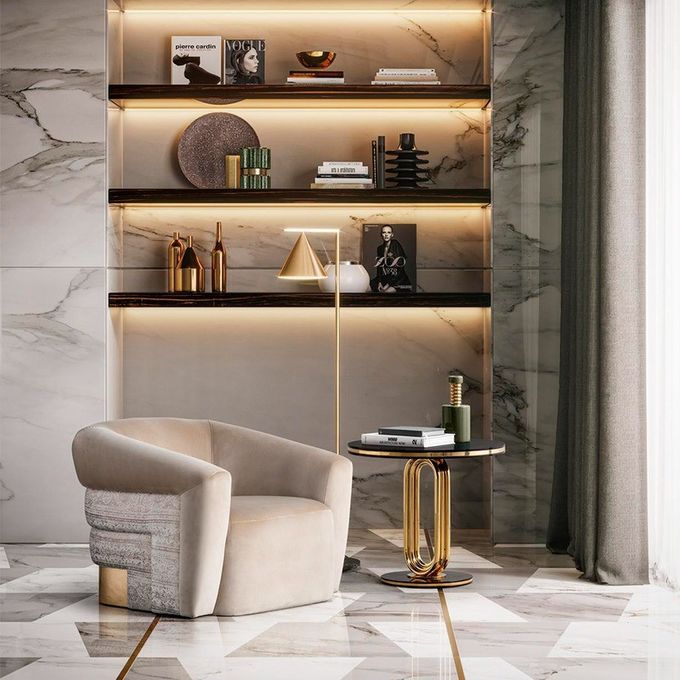 Bright Gold Creative Lounge Side Table Metal Round Coffee Table For Hotel Office 3