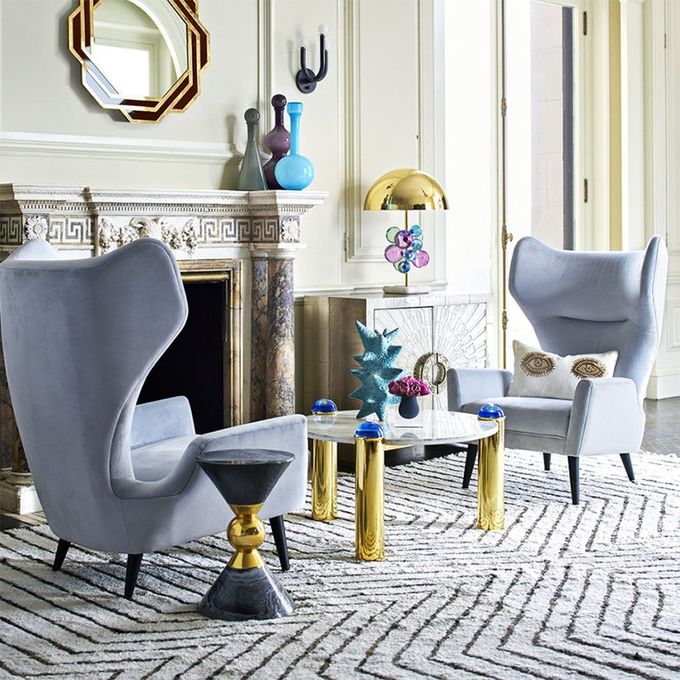 Art Postmodern Marble Top Round Coffee Table Hotel Stainless Steel Tea Table 3