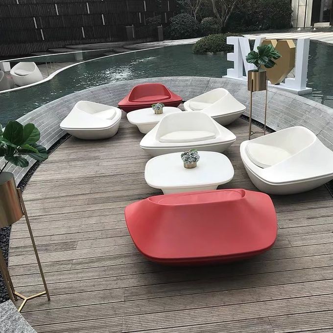 Creative Fiberglass Sofa Seats Outdoor Business Table Set Hotel UFO Leisure Chair 4