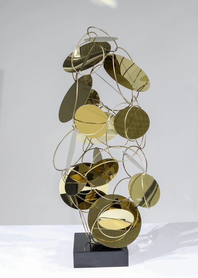 Sweet Design Modern Luxury Stainless Steel Rose Gold Floor Sculpture For Decor 6