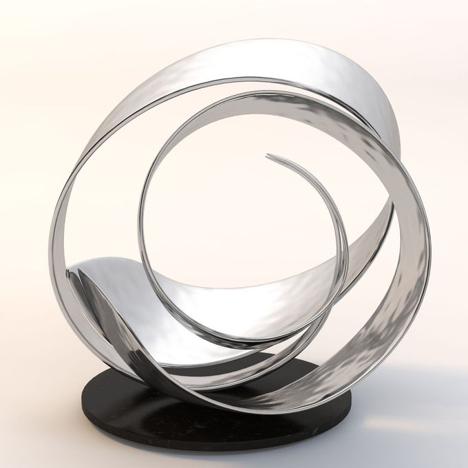 Stainless Steel Water Ripple Art Sculpture Hotel Leisure Area Design Furniture 7