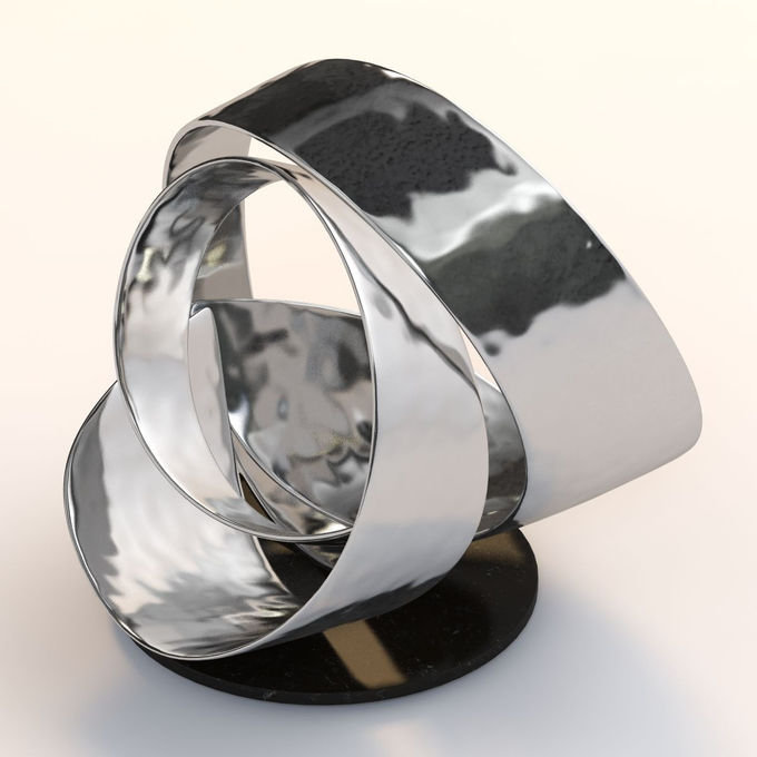 Stainless Steel Water Ripple Art Sculpture Hotel Leisure Area Design Furniture 5