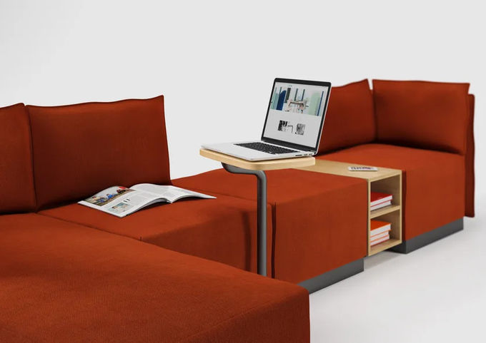 Aesthetic Interior Sectional Fabric Sofa With Integrated Magazine Rack 5