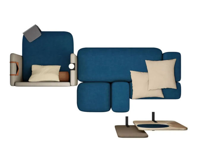 Aesthetic Interior Sectional Fabric Sofa With Integrated Magazine Rack 4