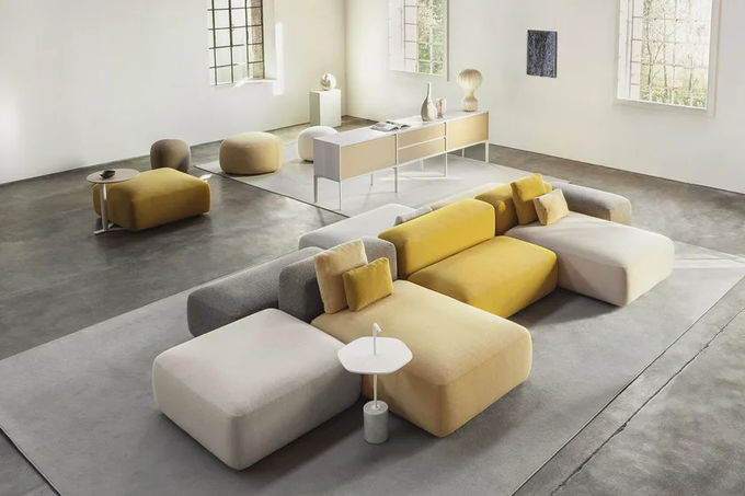 Customized Modular Plus Fabric Sofa With Removable Cover For Hotel Lounge 6