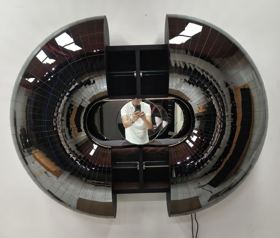 Premium Grey Wall Mounted Bar Wine Cabinet Automatic Wall Hanging Decoration