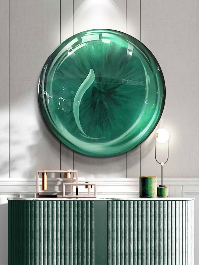 304 316 SS Stereoscopic 3D Convex Circular Statue Hanging Decorative Painting 5