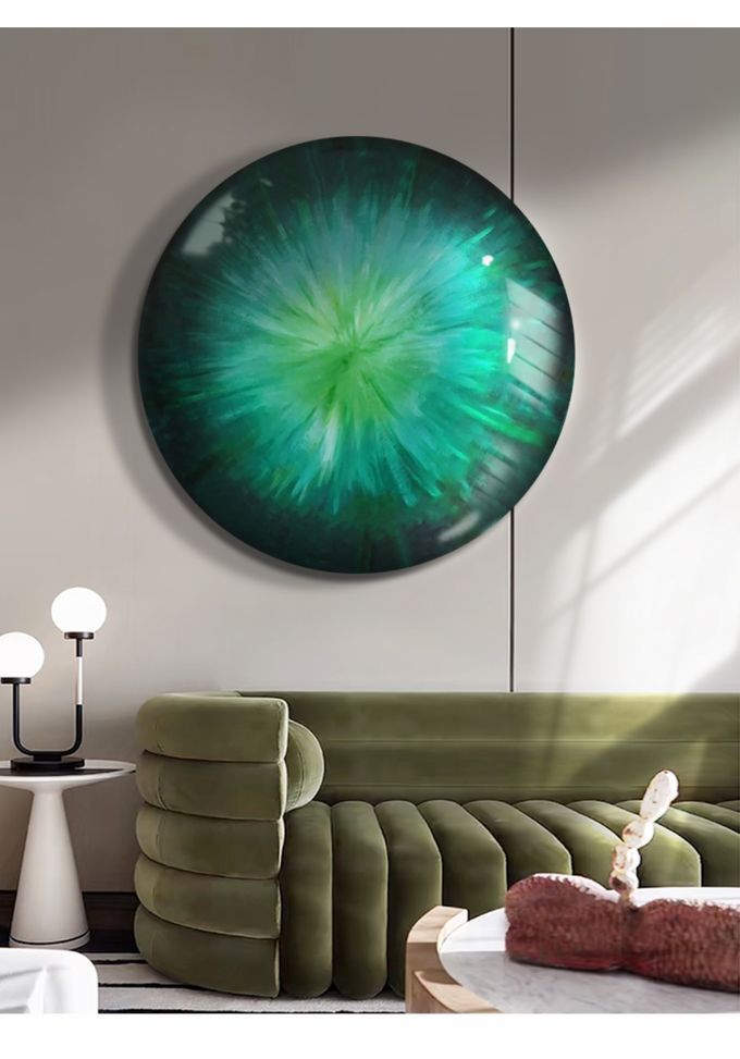 304 316 SS Stereoscopic 3D Convex Circular Statue Hanging Decorative Painting 4