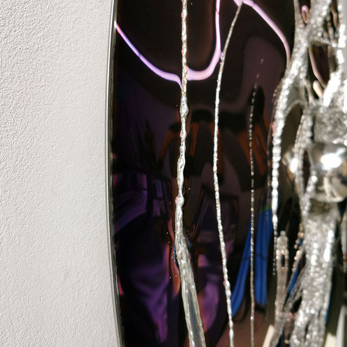 Metal Round Wall Object Mirror Decoration Unique Interior Welding Design 3