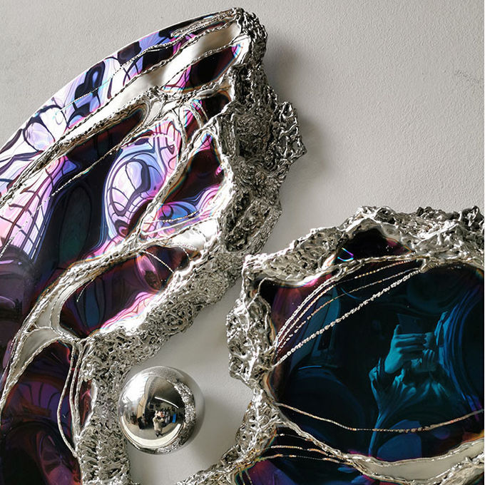 Metal Round Wall Object Mirror Decoration Unique Interior Welding Design 4