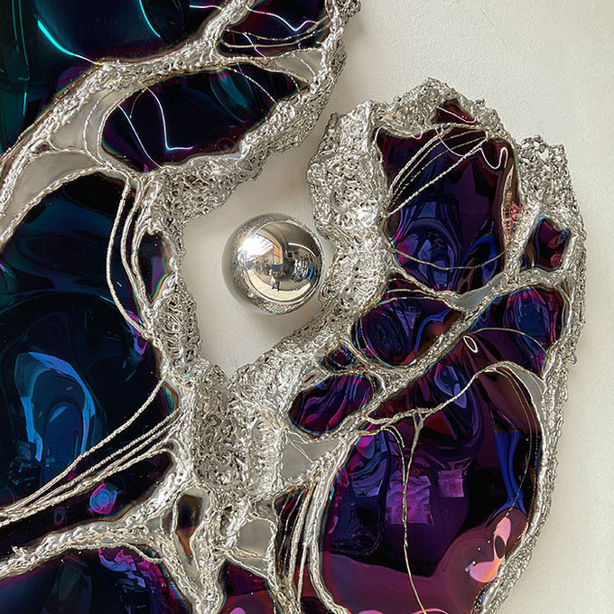 Metal Round Wall Object Mirror Decoration Unique Interior Welding Design 5