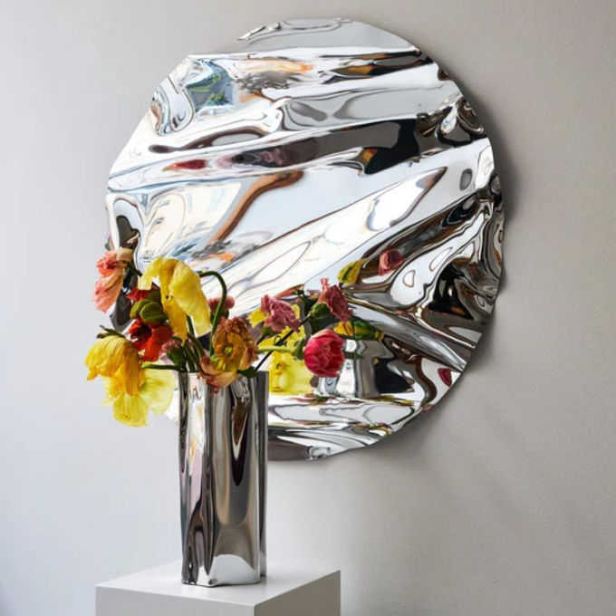 Bespoke Round Psychedelic Wall Sculpture 201 304 316 Stainless Steel Mirrors 5