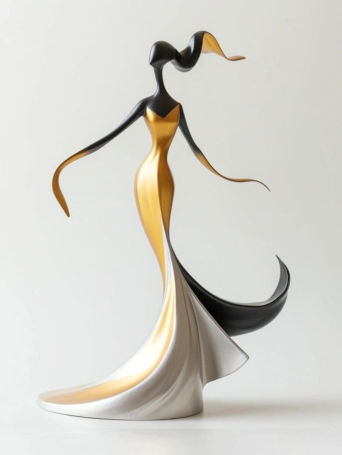NEXTOP Simple Glamour Silhouette Dancing Metal Sculpture Hotel Villa Showpiece 6