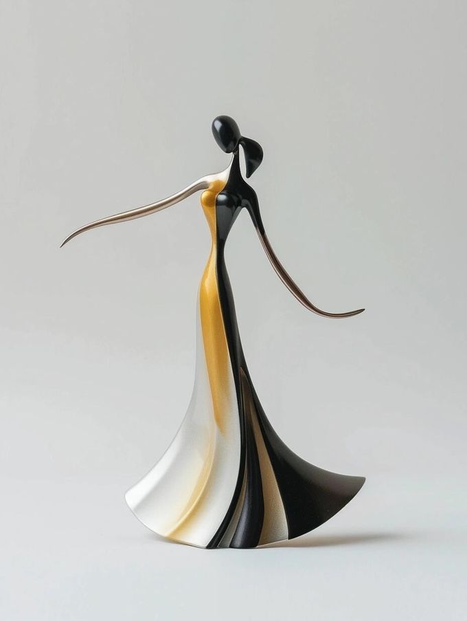 NEXTOP Simple Glamour Silhouette Dancing Metal Sculpture Hotel Villa Showpiece 4