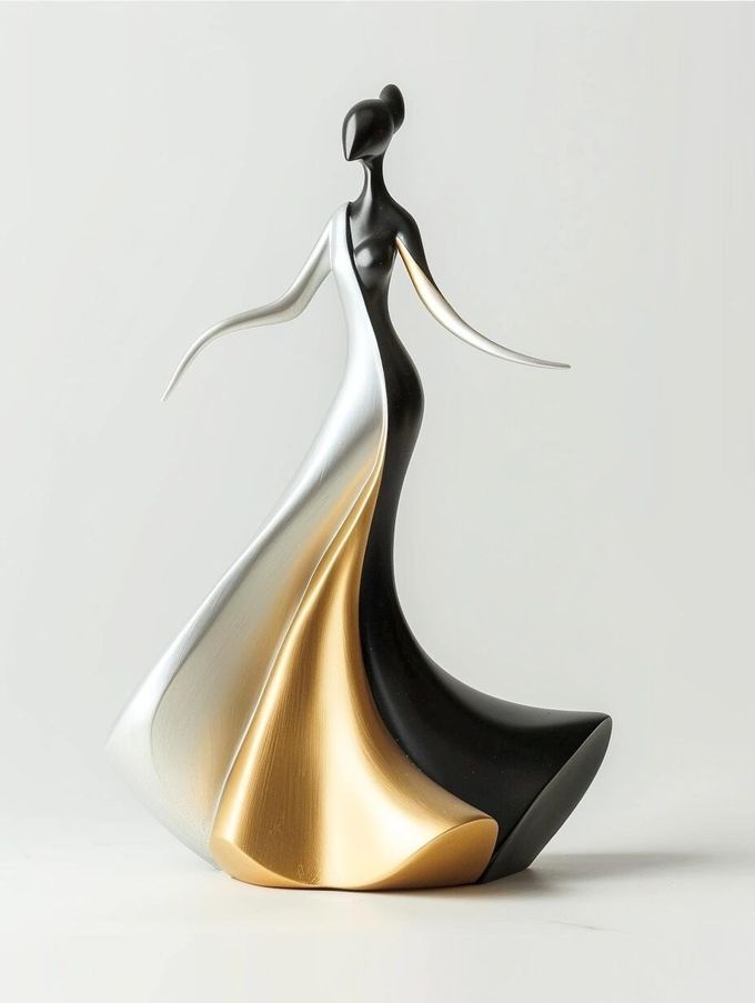 NEXTOP Simple Glamour Silhouette Dancing Metal Sculpture Hotel Villa Showpiece 5