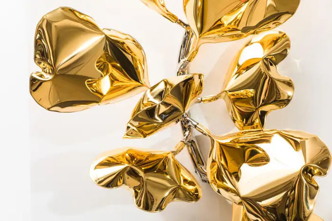 Aesthetic Gold Mirrored Wall Decor Hotel Lobby Suite Interior Accent Furniture 5