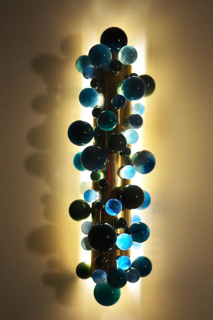 Luxury Round Crystal Bubble Stainless Steel Wall Lamp For Star Hotel Lighting Decor 3