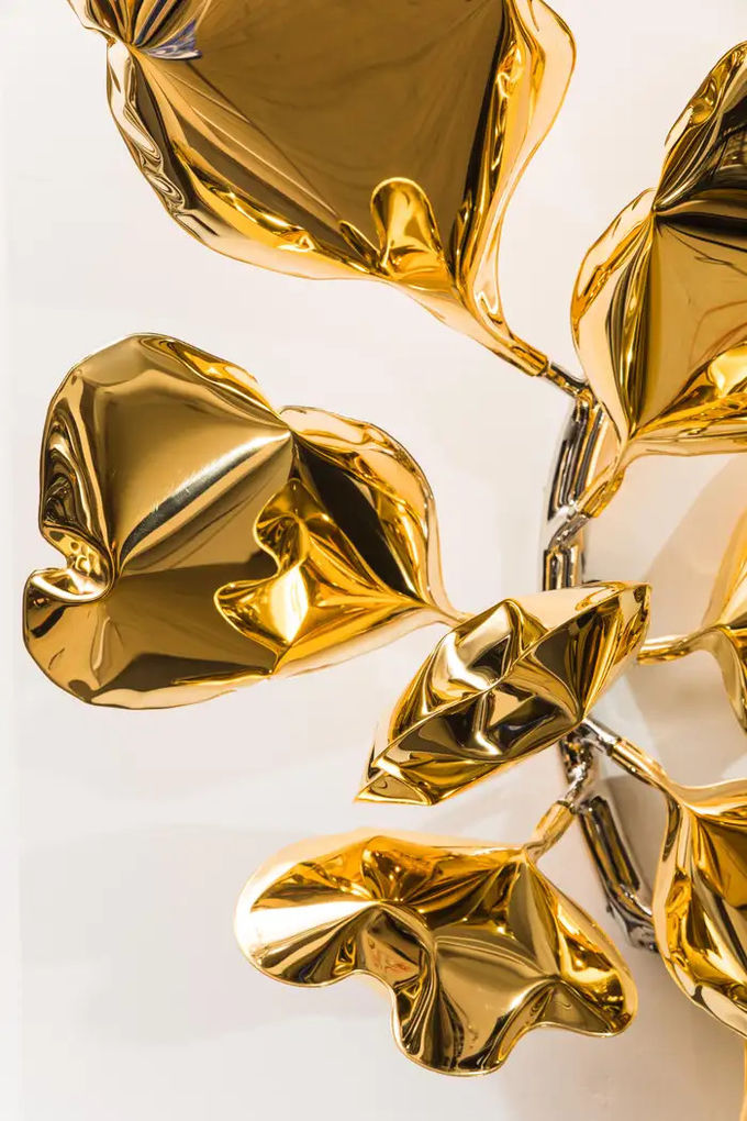 Aesthetic Gold Mirrored Wall Decor Hotel Lobby Suite Interior Accent Furniture 3