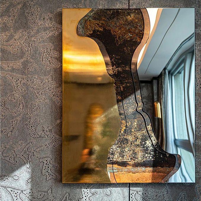 Hand Painted Rust Texture Wall Piece 3d High Light Luxury Modern Interior Painting 3