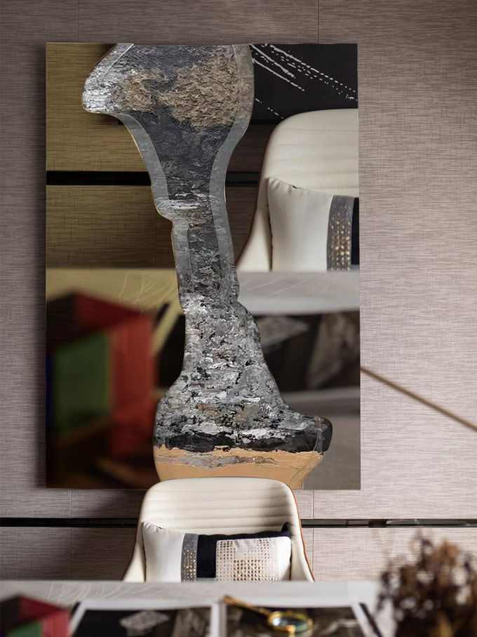 Hand Painted Rust Texture Wall Piece 3d High Light Luxury Modern Interior Painting 5