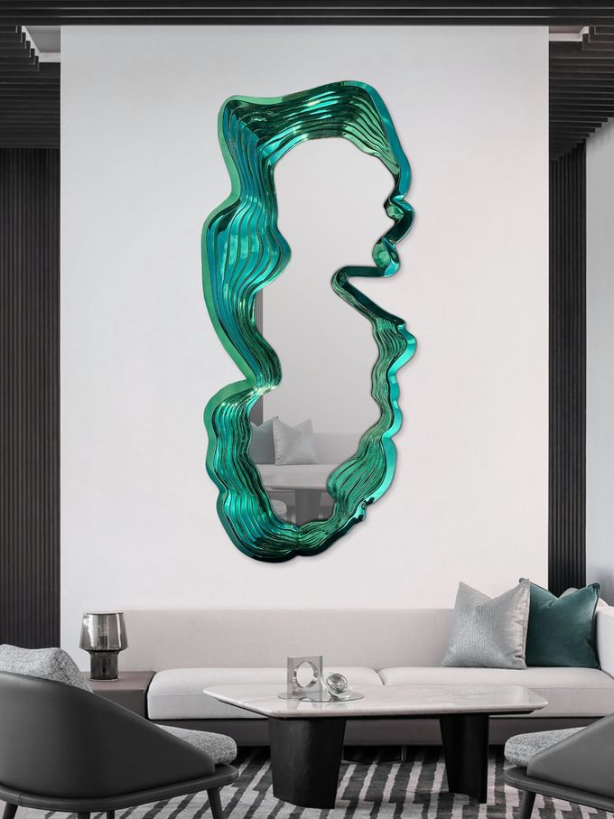 Electroplated Jade Mirror High-End Sales Department Negotiation Area Background 3