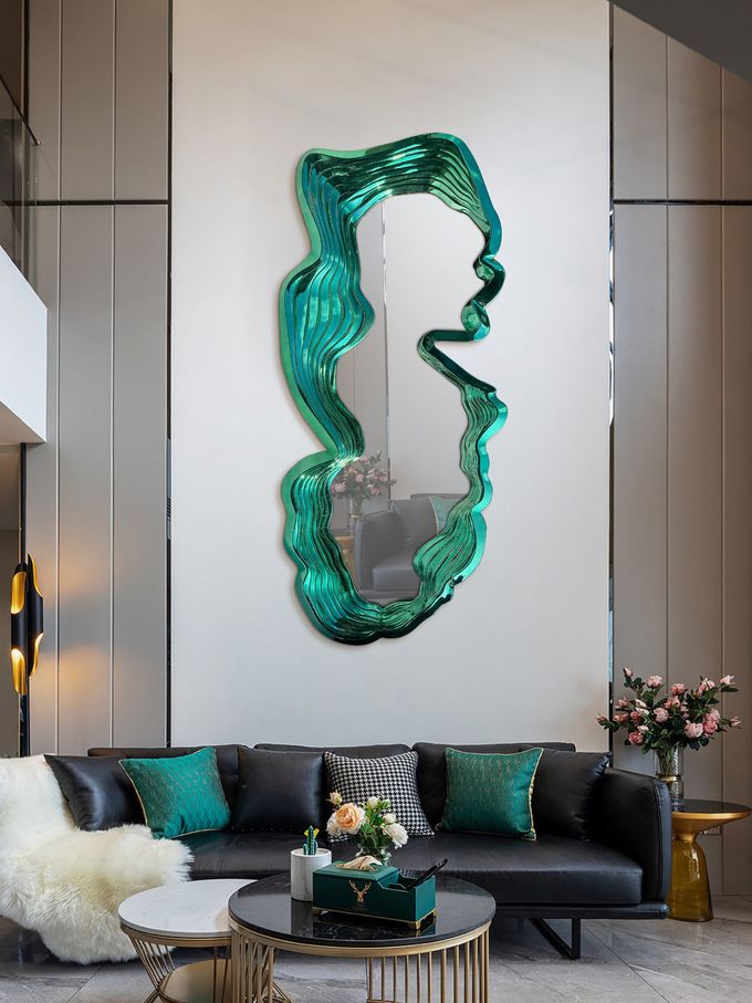 Electroplated Jade Mirror High-End Sales Department Negotiation Area Background 5