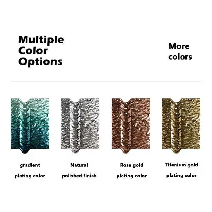 Premium 304 316 SS Plating Water Ripple Wall Art Decor For Modern Star Hotel Lobby 6