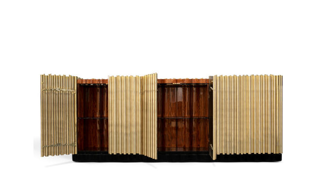 Luxury Wooden Structure Storage Sideboard Modern Unique Symphony Design 1