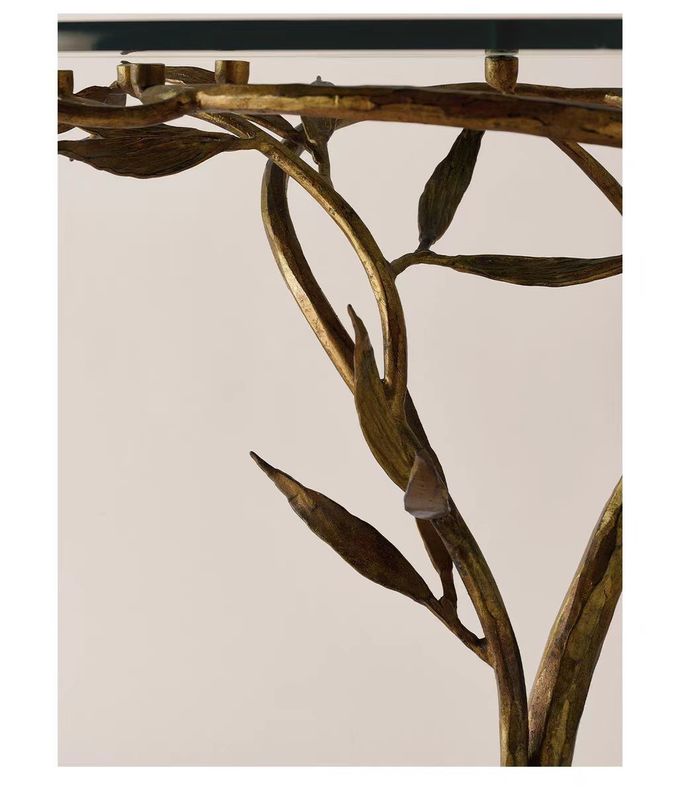 Luxury Ironwork Frame Clear Tempered Class Top Hotel Coffee Table 3