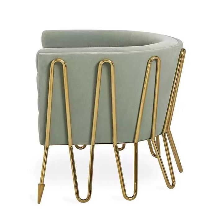 Modern Nordic Style Star Hotel Velvet Armchair for Lounge Reception Area 3