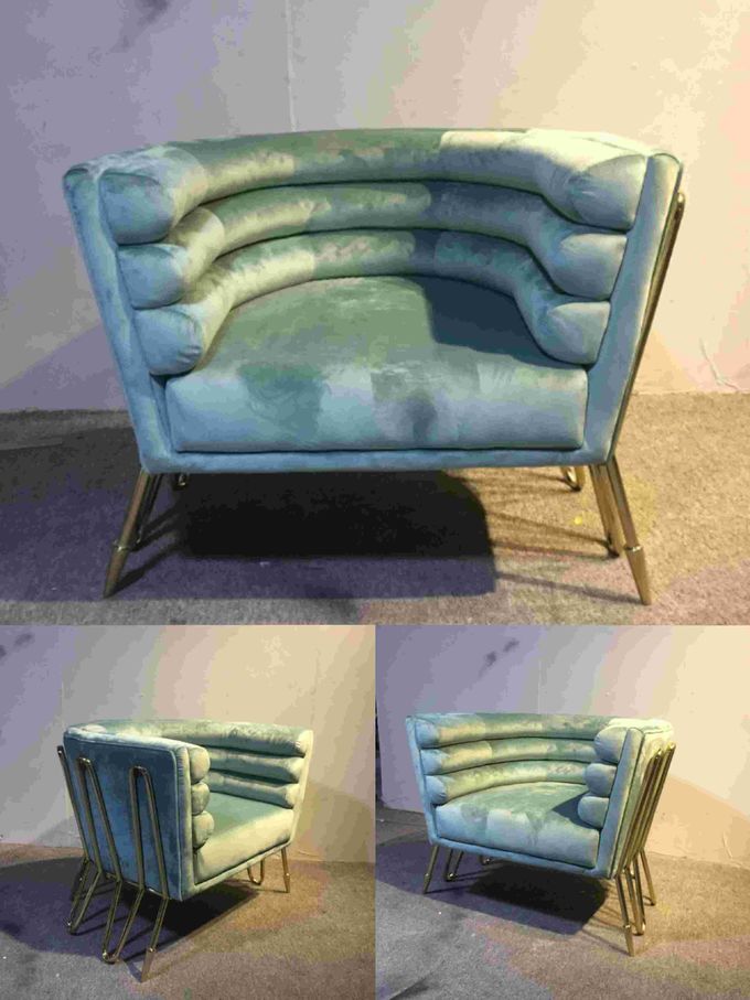 Modern Nordic Style Star Hotel Velvet Armchair for Lounge Reception Area 0