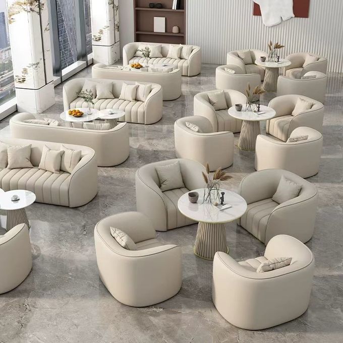 Modern Hotel Lobby Furniture Sectional Sofa and table set For Reception And Negotiation Area 1